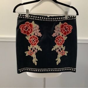 Saks Fifth Avenue vegan leather studded skirt S